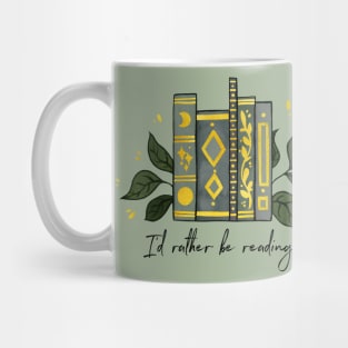 I'd rather be reading - Green Mug